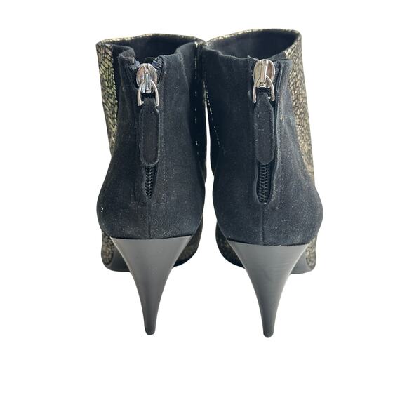 Kalliste New Suede Ankle Boots Silver Embellished Kitten Heel Pointed Toe 40/9.5 - Picture 6 of 8